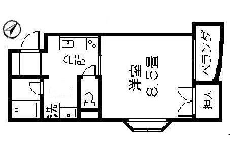 リバーサイド城西(1K/3階)の間取り写真