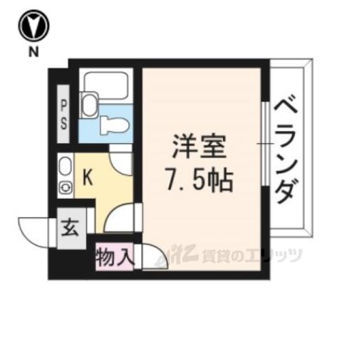 ゾンネハウス(1K/1階)の間取り写真