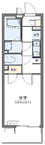 レオネクストサンピラー八幡II(1K/3階)の間取り写真