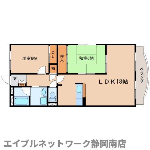 ルーミー(2LDK/2階)の間取り写真