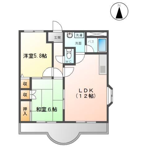 コンフォース(2LDK/1階)の間取り写真