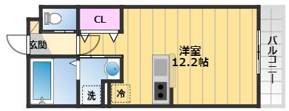フィアスコート北助松2(ワンルーム/3階)の間取り写真