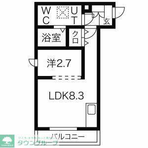 アスティ高松(1LDK/2階)の間取り写真
