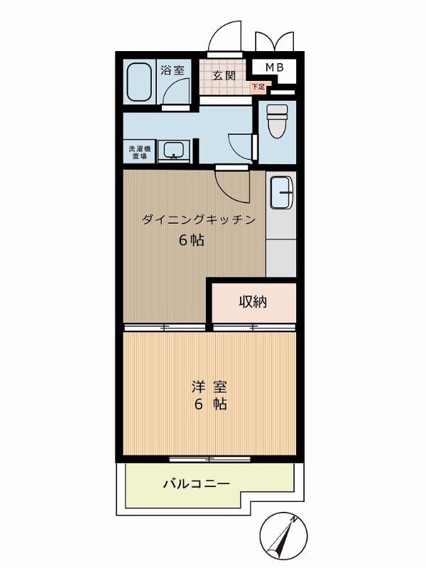 ドミシル池袋(1DK/2階)の間取り写真
