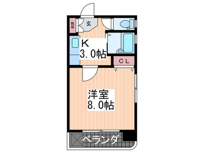 十日市コーワ(1K/3階)の間取り写真