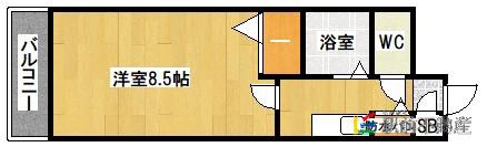 パークコート太宰府(1K/2階)の間取り写真