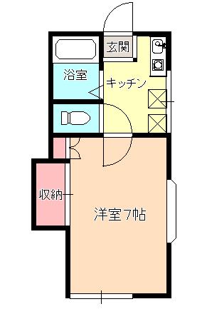 ラシャーレ鶴巻(1K/2階)の間取り写真