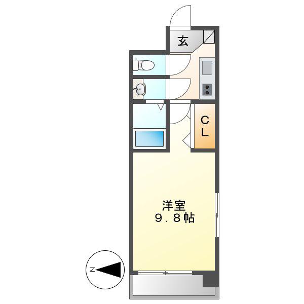 MAISON I NO.3(1K/8階)の間取り写真