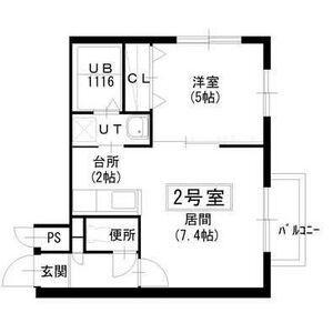 グランディール24軒(1LDK/4階)の間取り写真