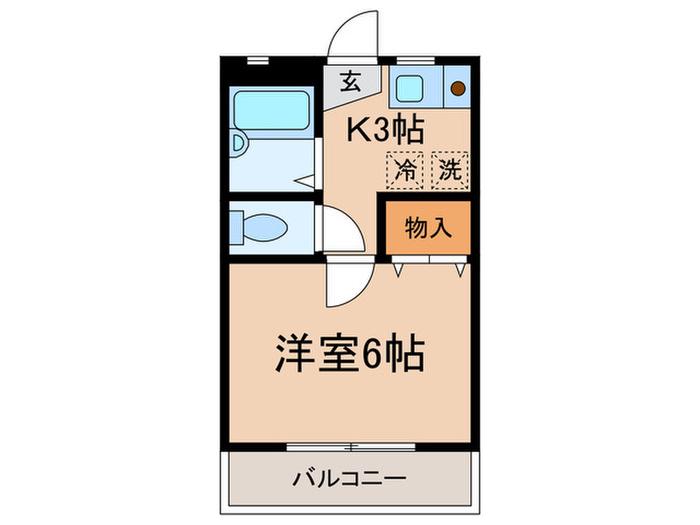 クレールカズ(1K/2階)の間取り写真