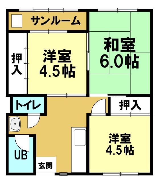 コートやまべ(3K/2階)の間取り写真