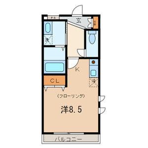 ドルチェ越谷(ワンルーム/2階)の間取り写真