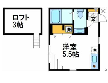 STUDIO中野坂上(ワンルーム/2階)の間取り写真