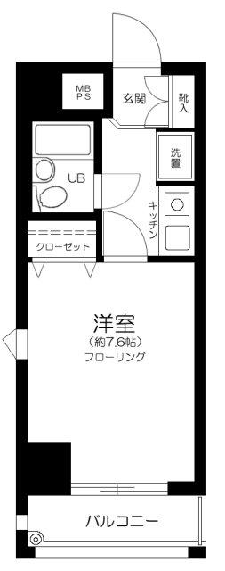 ネオアージュ八丁堀(1K/5階)の間取り写真