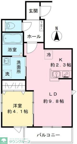 SAKURA TERRACE(1LDK/2階)の間取り写真