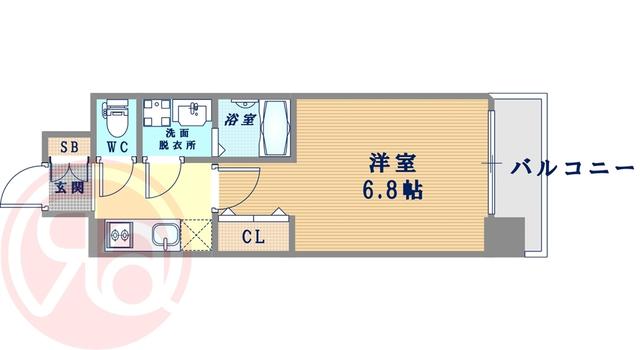 レジュールアッシュ九条(1K/5階)の間取り写真