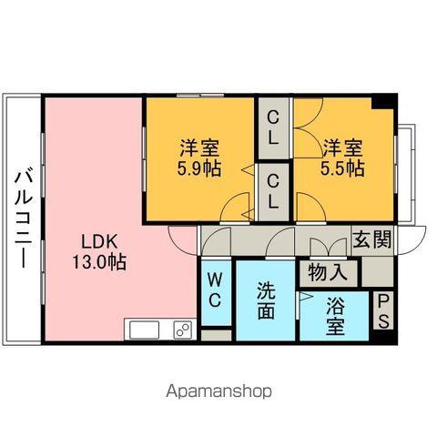 エクレール山池(2LDK/2階)の間取り写真
