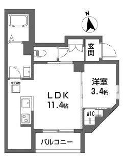 ヴィヴァルディ常盤台(1LDK/1階)の間取り写真