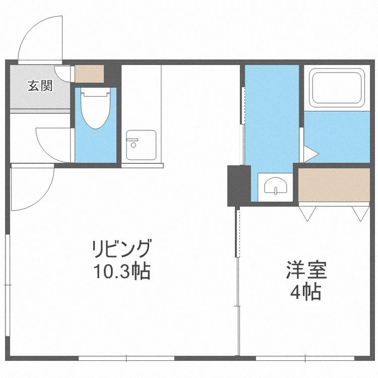 AURELIA琴似(1LDK/2階)の間取り写真