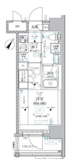ベルグレード川崎AZ(1K/14階)の間取り写真