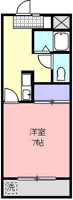ジュネ参番館(1K/2階)の間取り写真