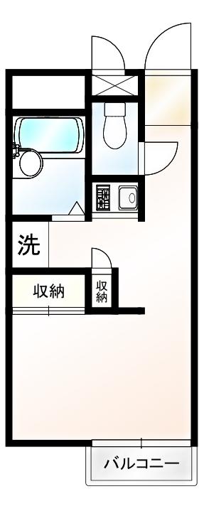 リヴェール鴻巣(1K/2階)の間取り写真