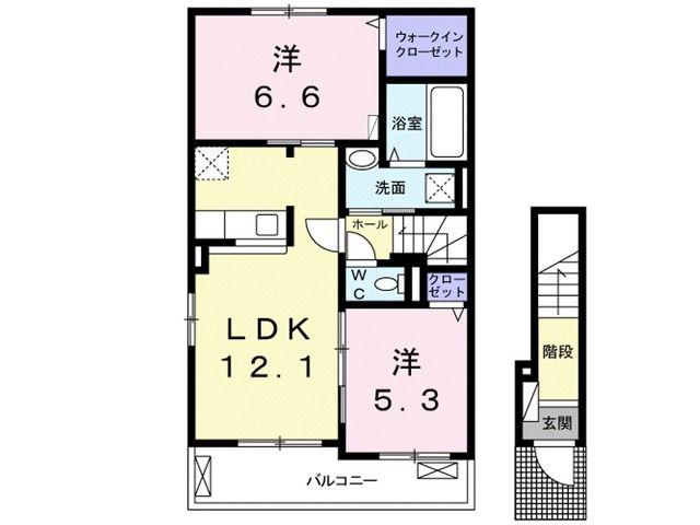 カレントヴィラIII A(2LDK/2階)の間取り写真