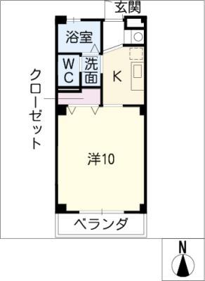 ベルード21(1K/3階)の間取り写真
