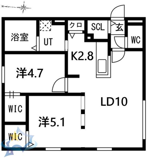 BELLISSIMO HASSAMUCHUO(2LDK/1階)の間取り写真