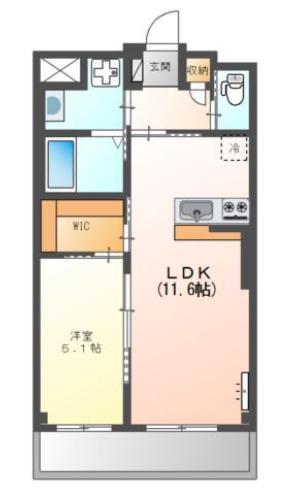 MAIZON・PIECECOLLINE (1LDK/2階)の間取り写真