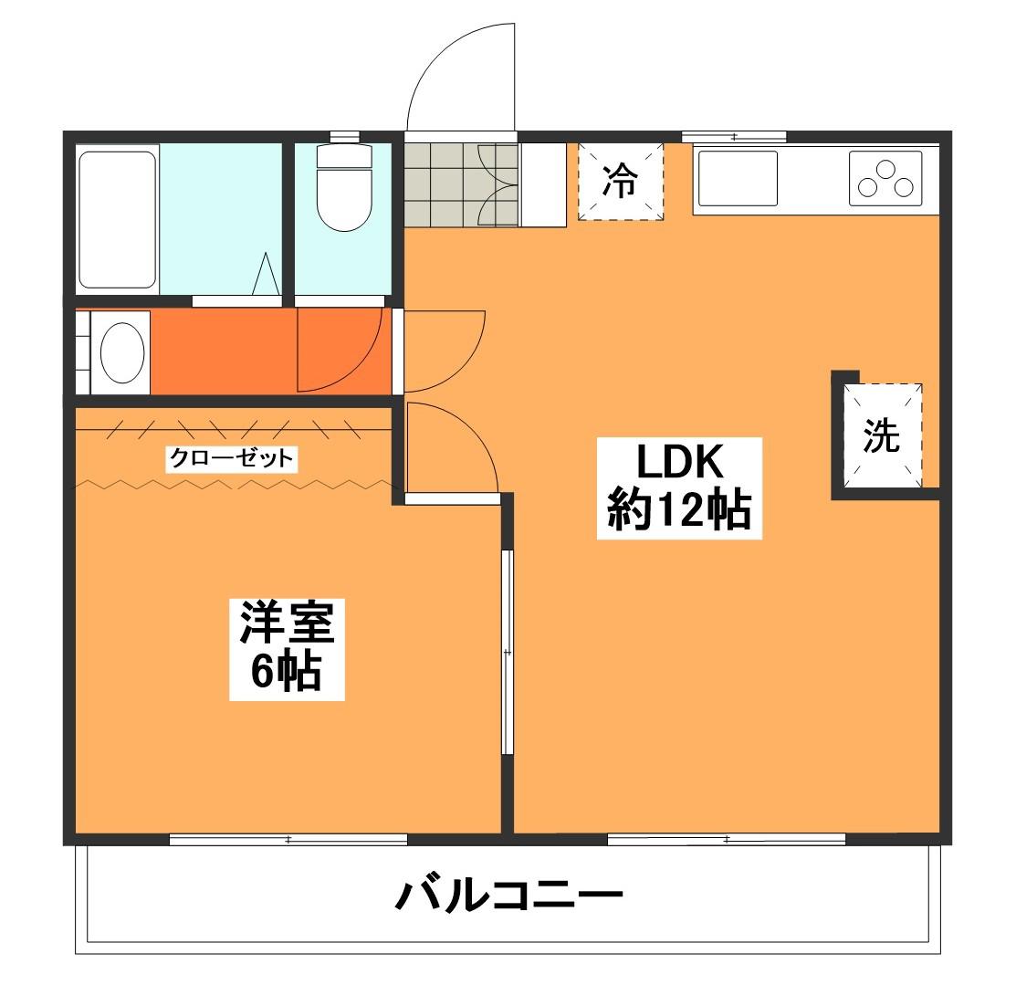 カーネ武蔵野(1LDK/3階)の間取り写真