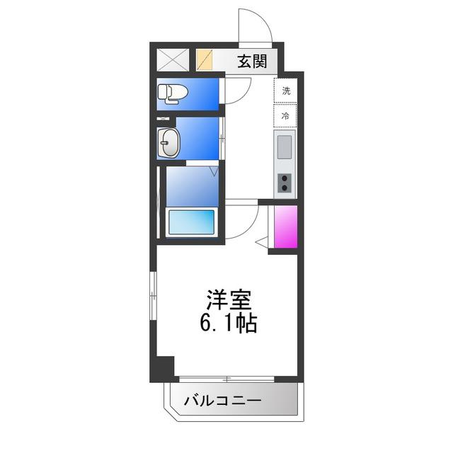 オズレジデンス今里ノース(1K/9階)の間取り写真