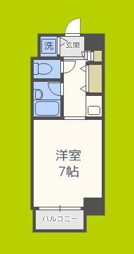片町コート(ワンルーム/7階)の間取り写真