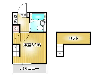 HILLS MOTOYAMA(1K/2階)の間取り写真
