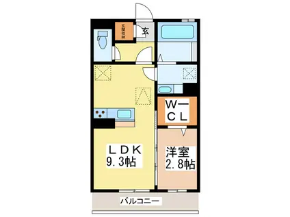 パラティウム(1LDK/1階)の間取り写真