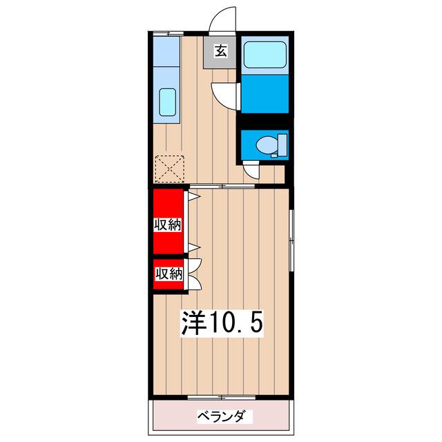 クロサワハイツ(1K/2階)の間取り写真