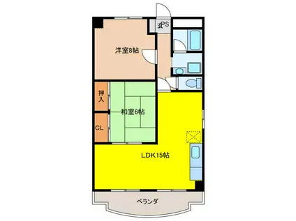 東新ビル(2LDK/3階)の間取り写真