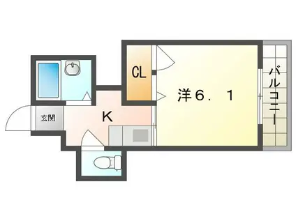ニューハイツ桜IV(ワンルーム/3階)の間取り写真