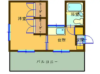 森塚第3ビル(1DK/7階)の間取り写真