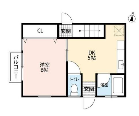 将監アパート(1DK/1階)の間取り写真