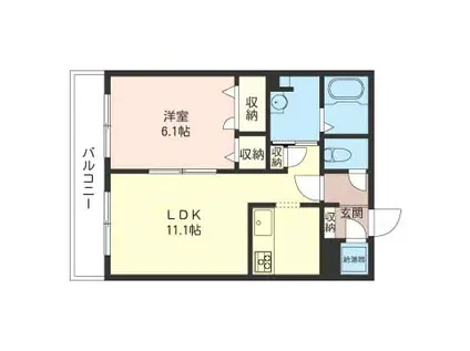 マストライフ西荻(1LDK/1階)の間取り写真