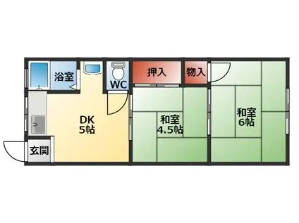 第二東和マンション(2DK/2階)の間取り写真