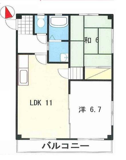 ピュアコート西夢前台(2LDK/2階)の間取り写真