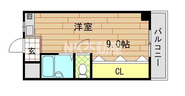 セジュール八戸ノ里(ワンルーム/2階)の間取り写真