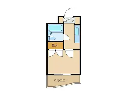 シルク宮崎台(ワンルーム/1階)の間取り写真