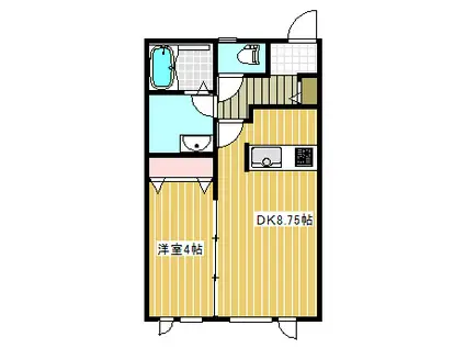 ヴェルジーク舟岡(1DK/1階)の間取り写真