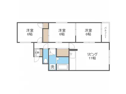 サン山の手 SUN YAMANOTE(3LDK/1階)の間取り写真