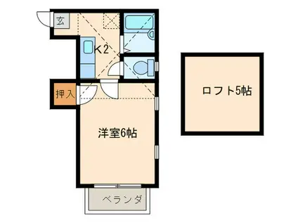 インテリジェント百道(1K/1階)の間取り写真