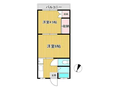 香川アパート(2K/2階)の間取り写真