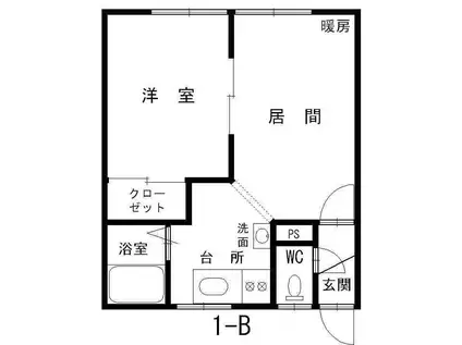 第2大橋マンション(1LDK/1階)の間取り写真